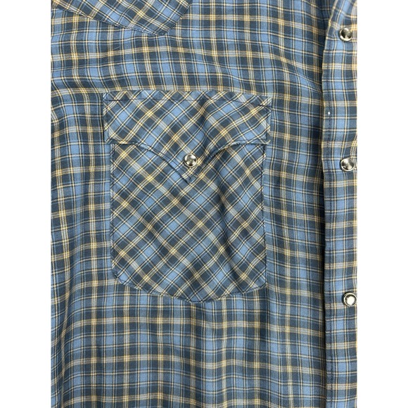 Dickson Jenkins Pearl Snap Shirt Mens Large Blue Plaid Long Sleeve Western Texas - Picture 5 of 12